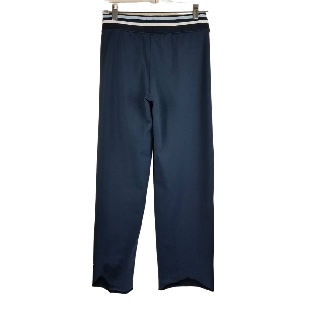 Athleta Navy Blue Yellow/Pink/Blue Floral Design Wide Leg Pants Women's Small - Picture 3 of 4